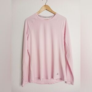 Adidas long-sleeved powder-pink top. EUC. Size L
